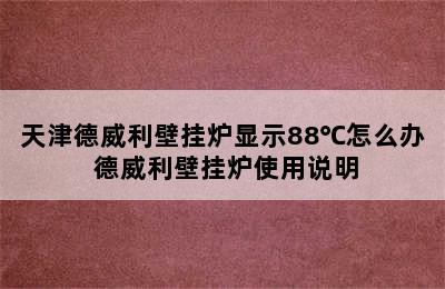 天津德威利壁挂炉显示88℃怎么办 德威利壁挂炉使用说明